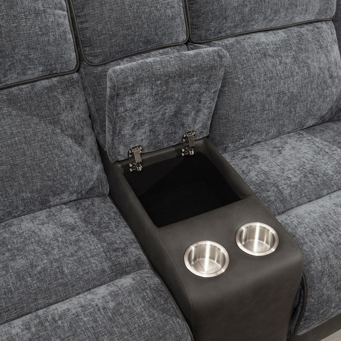 U177 - Motion Loveseat - Charcoal Gray - Stylish Home Furniture