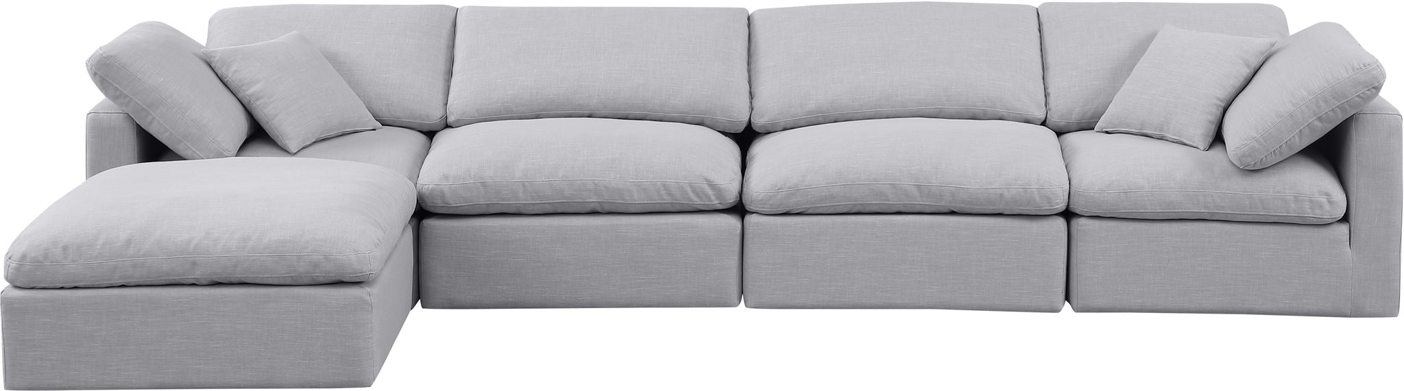 Indulge - Linen 5 Piece Modular Sectional With Chaise