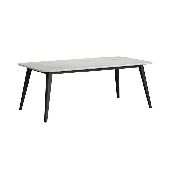 Marlene - Dining Table With White Faux Marble Top - White - Stylish Home Furniture