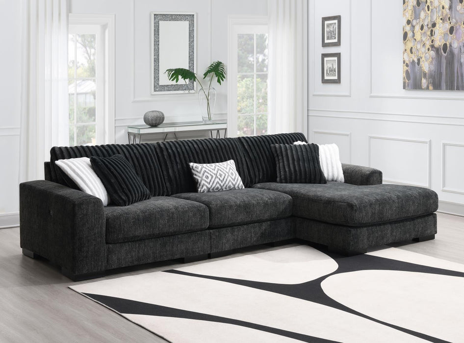 U2144 - 3 Piece Sectional - Charcoal