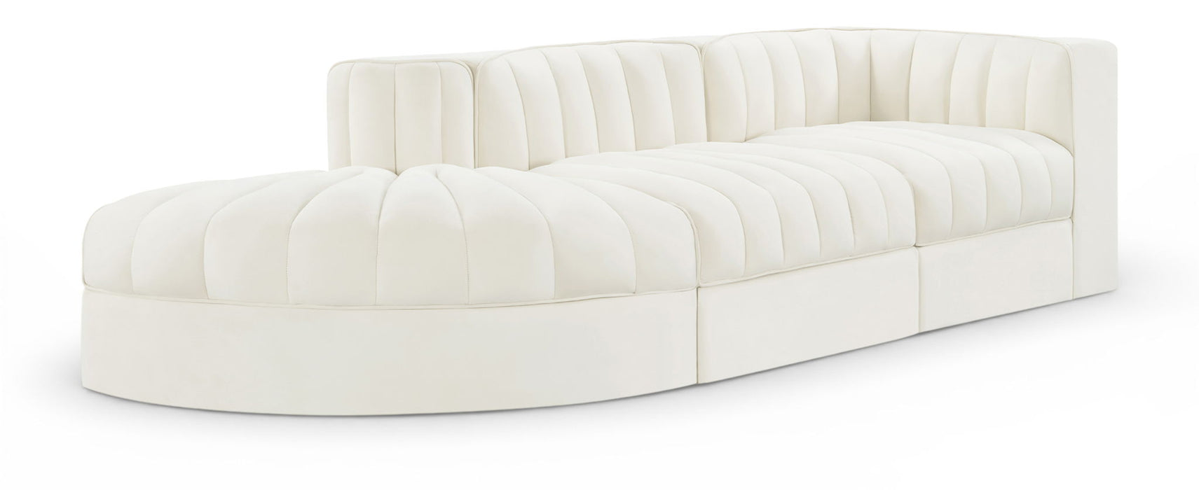 Rummi - Velvet Performance Fabric Upholstered 3 Piece Modular Sectional - Stylish Home Furniture