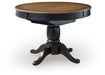 Clorazi - Oval Dining Room Butterfly Extension Table - Black / Brown - Stylish Home Furniture