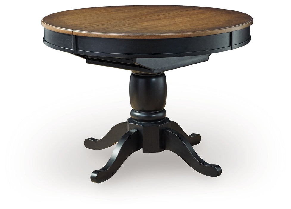 Clorazi - Oval Dining Room Butterfly Extension Table - Black / Brown - Stylish Home Furniture