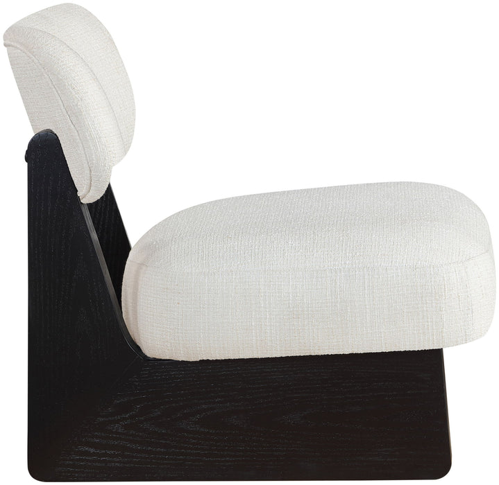 Vetra - Linen Textured Fabric Upholstered Accent Chair With Black Base - Stylish Home Furniture