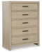Calmoro - Five Drawer Chest - Gray - Stylish Home Furniture
