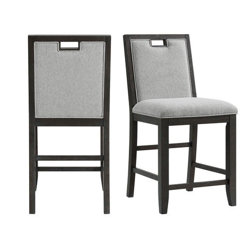 Elodie - Fabric Counter Chair (Set of 2) - Charcoal / Gray - Stylish Home Furniture