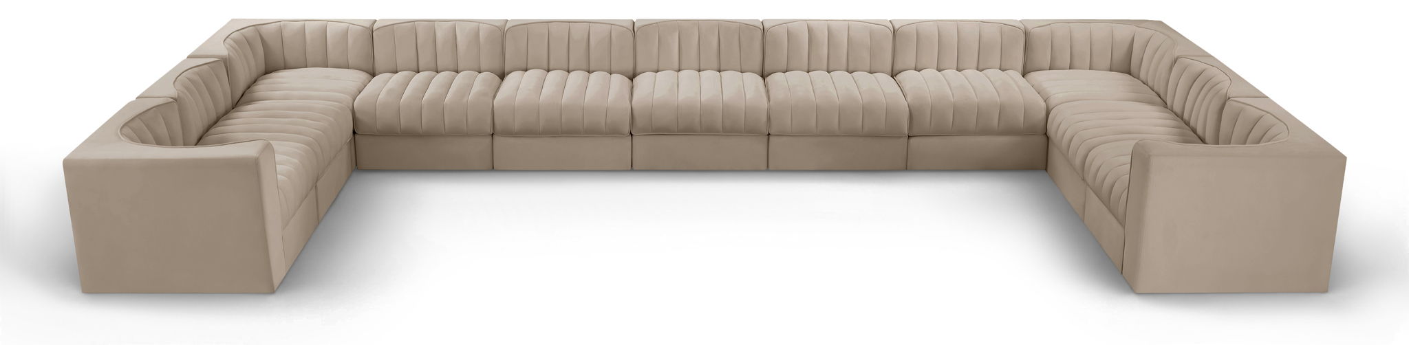 Rummi - Velvet Performance Fabric Upholstered 11 Piece Modular Sectional - Stylish Home Furniture