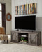Wynnlow - TV Stand With Faux Firebrick Fireplace Insert - Gray - Stylish Home Furniture
