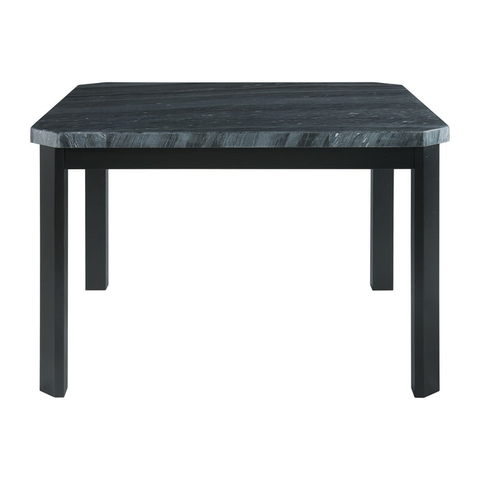 Francesca - Square 5 Piece Counter Height Dining Set, Table & Four PU Chairs - Gray / Marble - Stylish Home Furniture