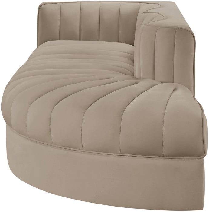 Rummi - Velvet Performance Fabric Upholstered 3 Piece Modular Sectional - Stylish Home Furniture