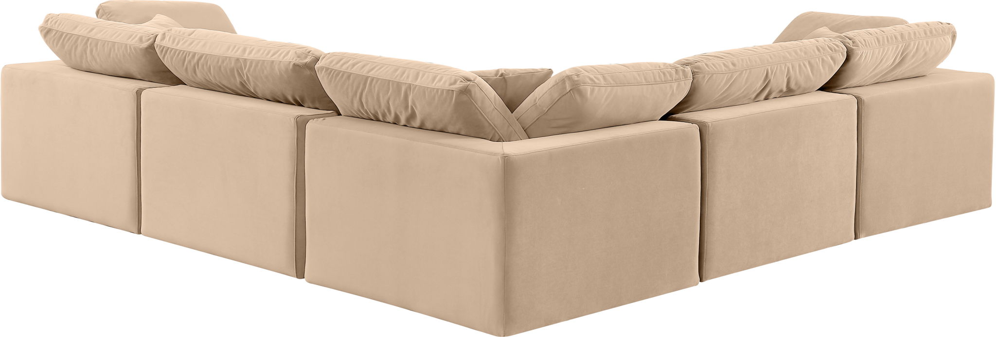 Comfy - 5 Piece Velvet Modular Corner Sectional