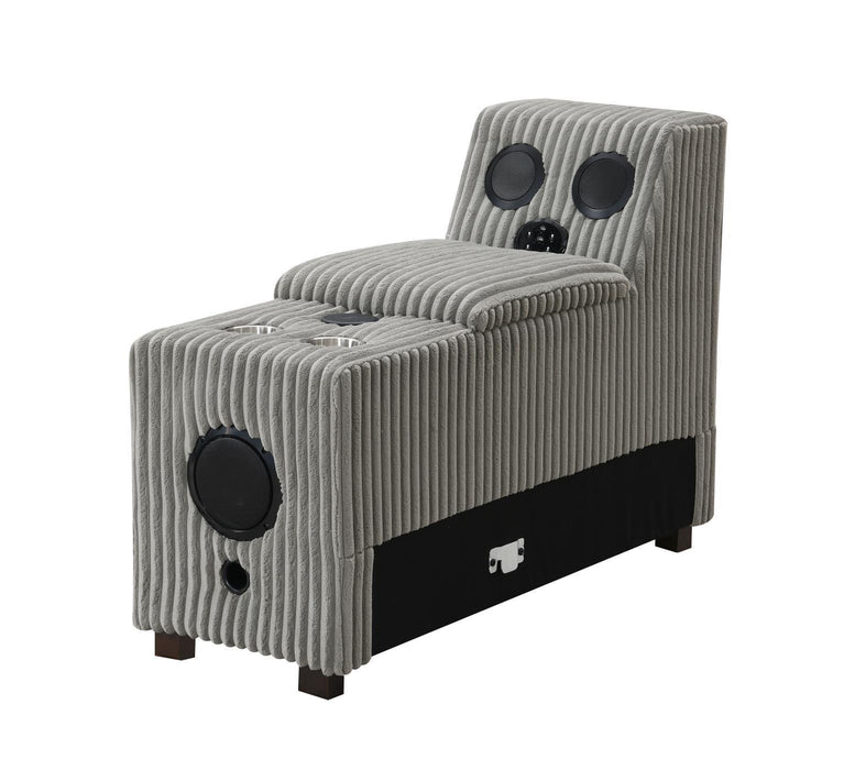 U243 - 6 Piece Sectional (2 Armless Chairs, 1 Console, 1 Right Chaise, 1 LAF Seat, 1 Wedge) - Gray - Stylish Home Furniture