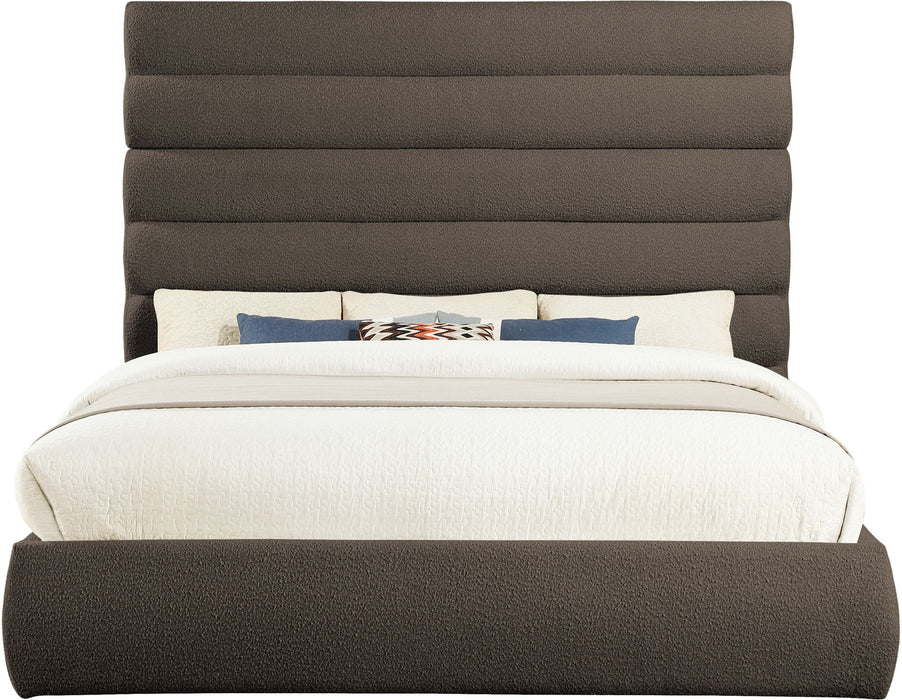 Adam - Boucle Fabric Bed With 70.5" Headboard - Stylish Home Furniture