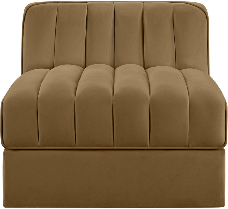 Rummi - Velvet Performance Fabric Upholstered Modular Armless Chair - Stylish Home Furniture
