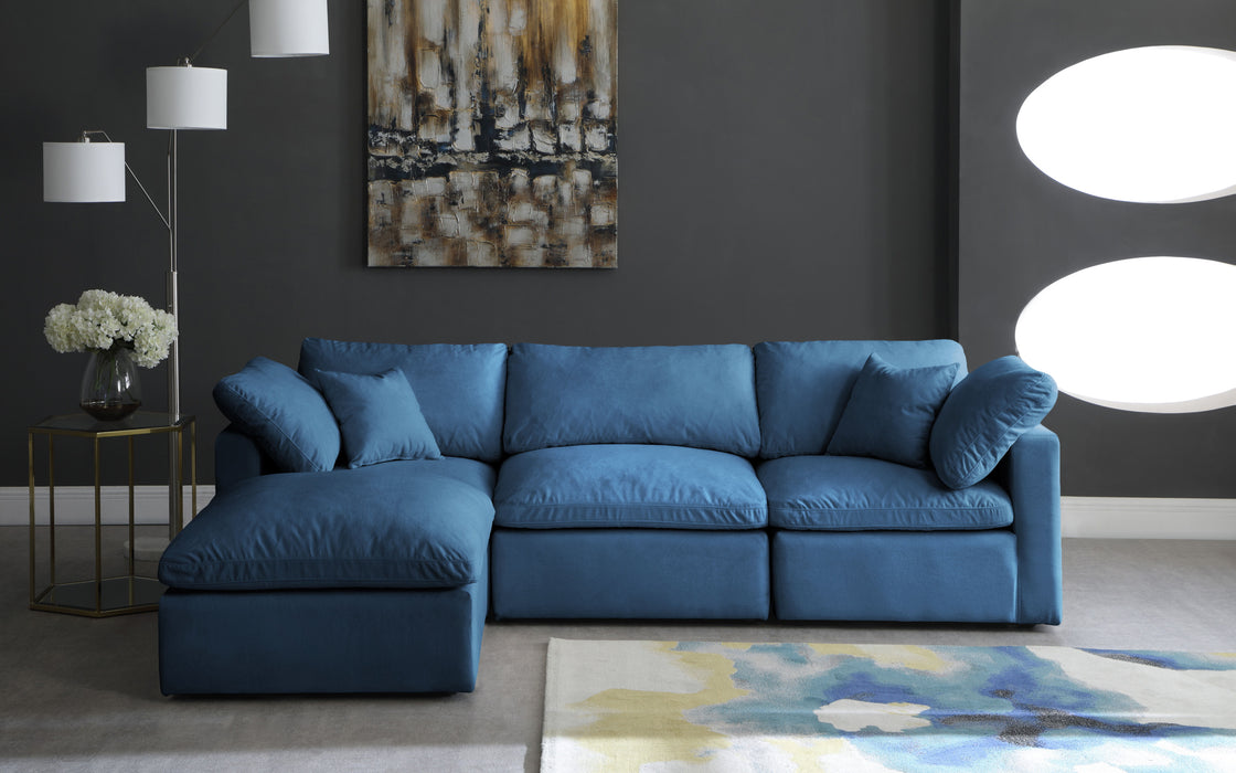 Plush - Velvet Standart Comfort Modular Sectional Standart - Navy - Fabric - Modern & Contemporary