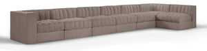 Rummi - Velvet Performance Fabric Upholstered 7 Piece Modular Sectional, L-Shaped (Right) - Stylish Home Furniture