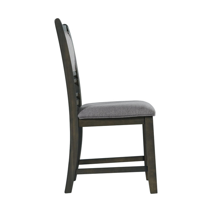 Amherst - Dining Side Chair With Fabric Cushion Side Stretcher (Set of 2) - Gray Finish - Stylish Home Furniture