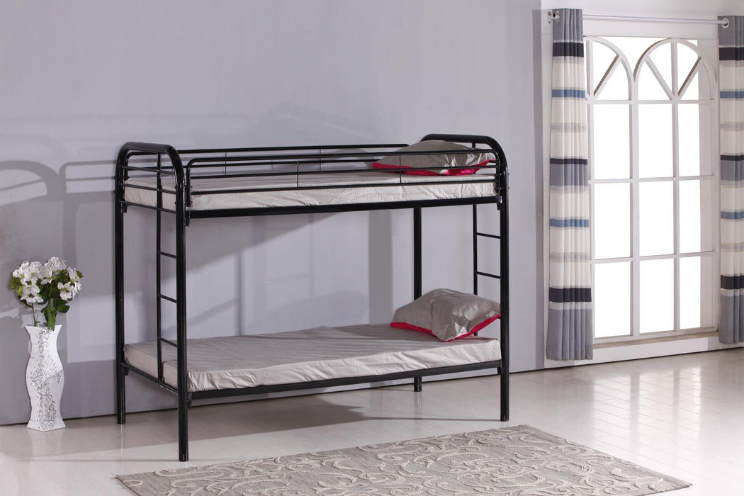 S135 - Twin Over Twin Bunk Bed - Black