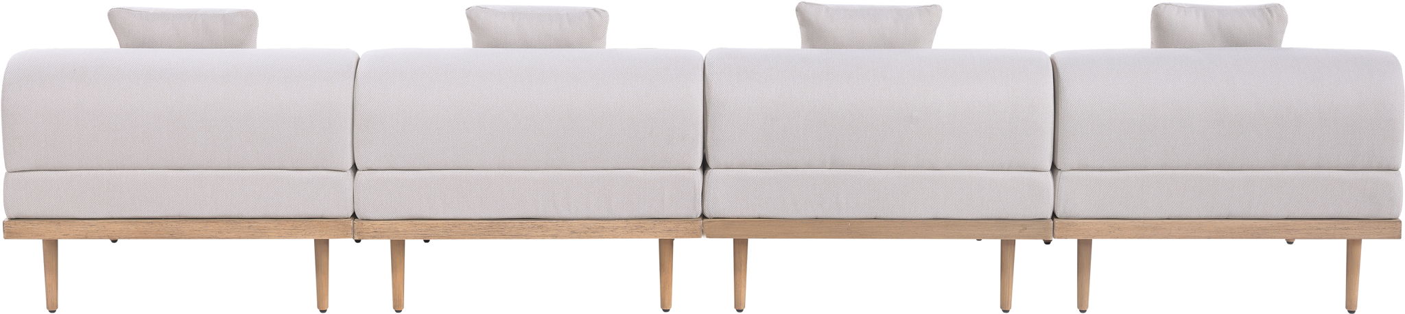 Laguna - 4 Piece 142" Upholstered Outdoor Patio Modular Armless Sofa