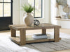 Flangren - Rectangular Cocktail Table - Light Brown - Stylish Home Furniture