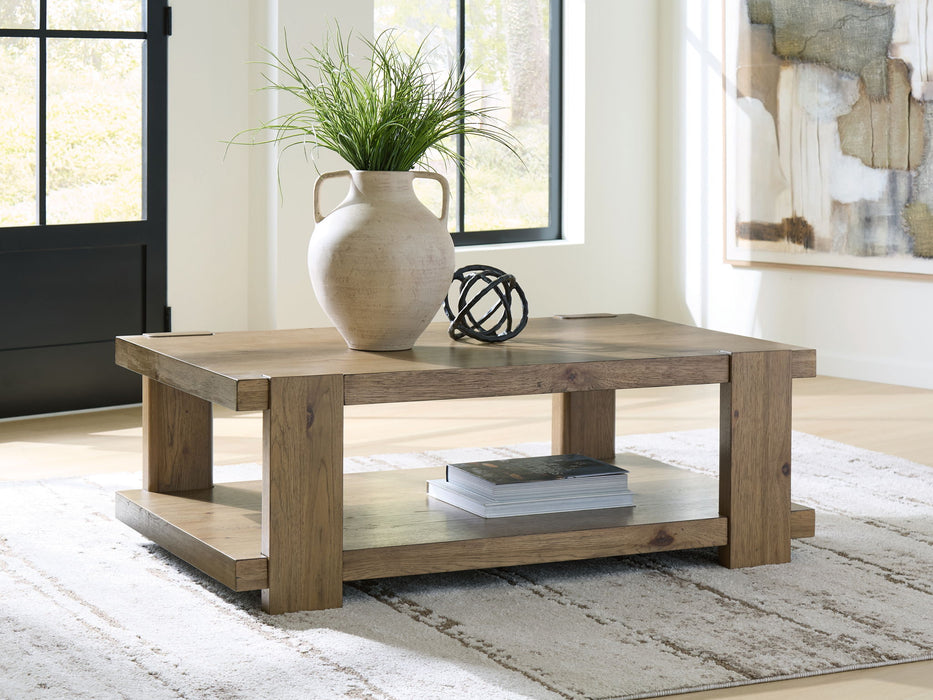 Flangren - Rectangular Cocktail Table - Light Brown - Stylish Home Furniture