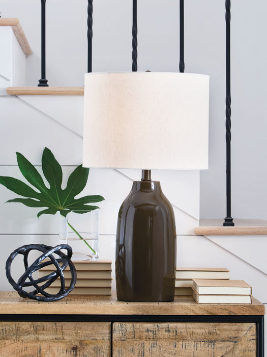 Jyler - Terracotta Table Lamp - Brown - Stylish Home Furniture