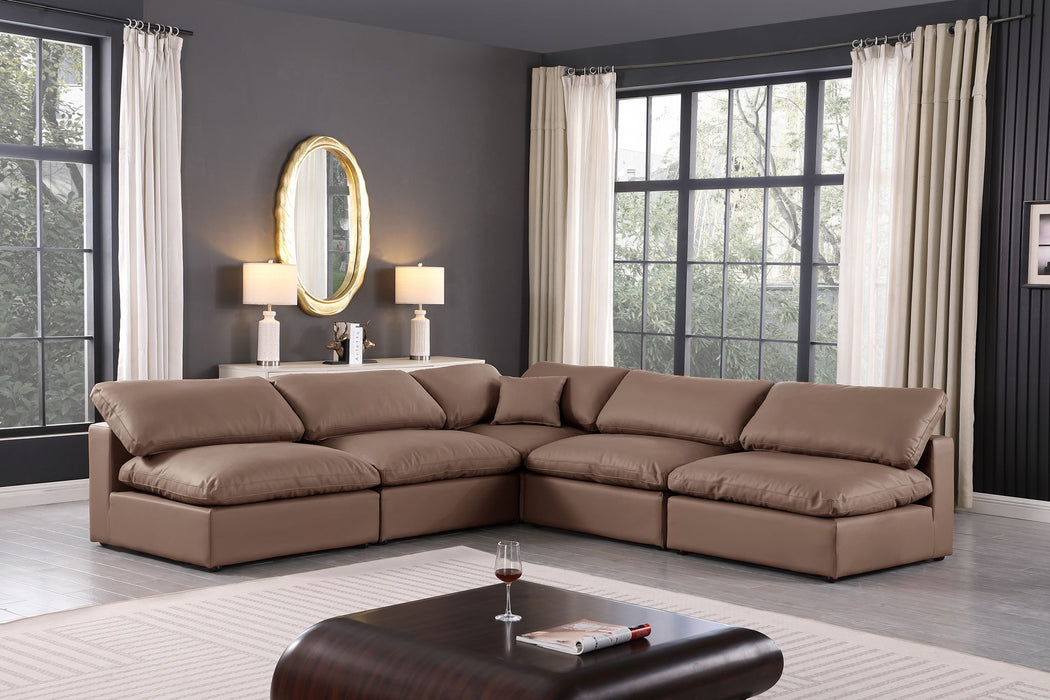 Comfy - 5 Piece Faux Leather Modular Corner Armless Sectional - Stylish Home Furniture