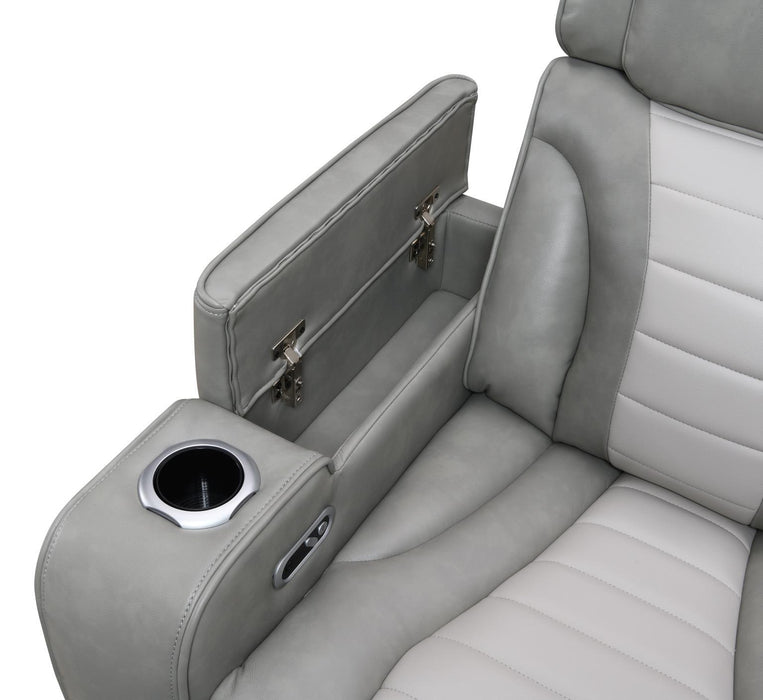 U58 - Power 3 Piece Sectional With Bluetooth Speaker And Wireless Charger - Gray