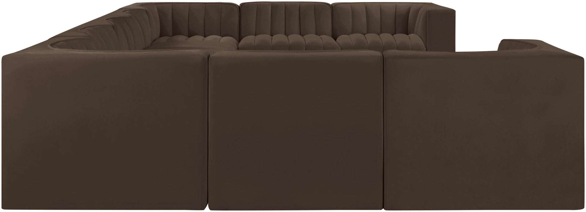 Rummi - Velvet Performance Fabric Upholstered 9 Piece Modular Sectional - Stylish Home Furniture