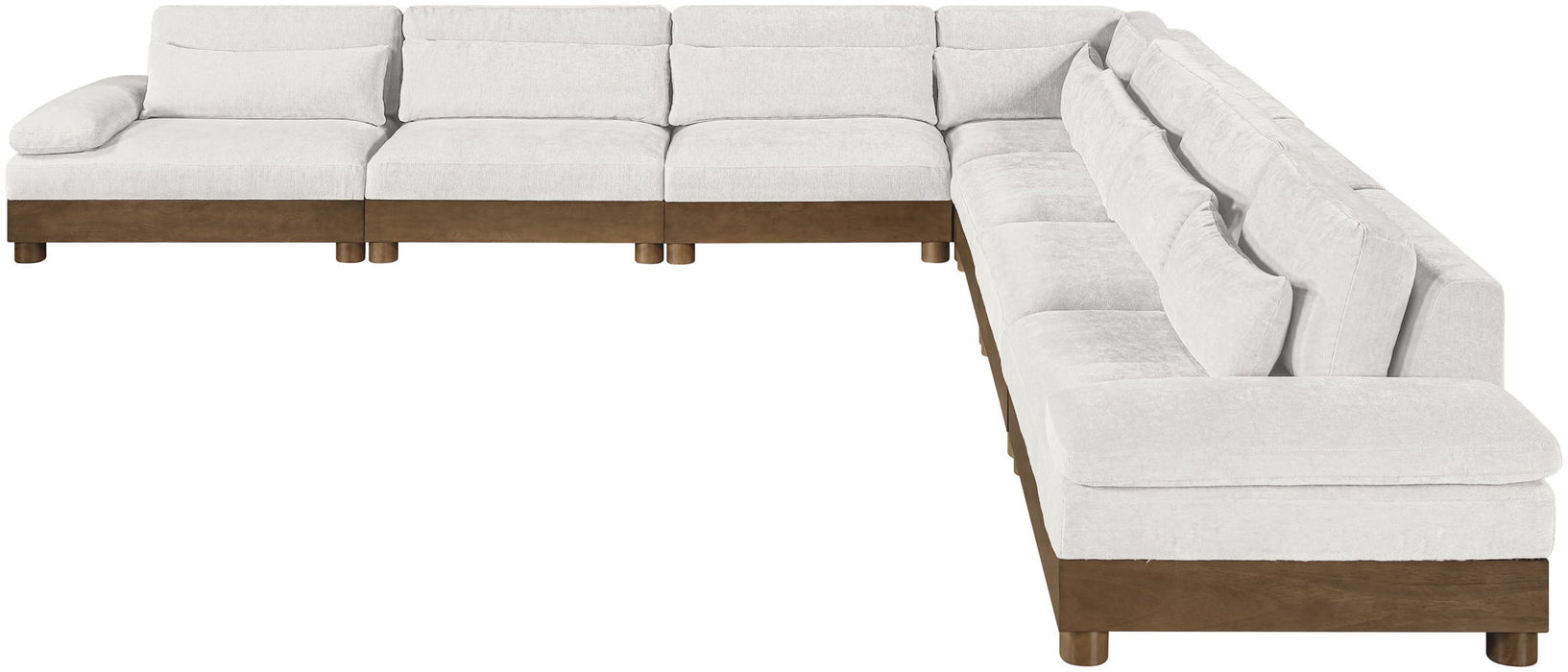 Turin - Chenille Fabric Upholstered Modular Sectional - Cream - Stylish Home Furniture