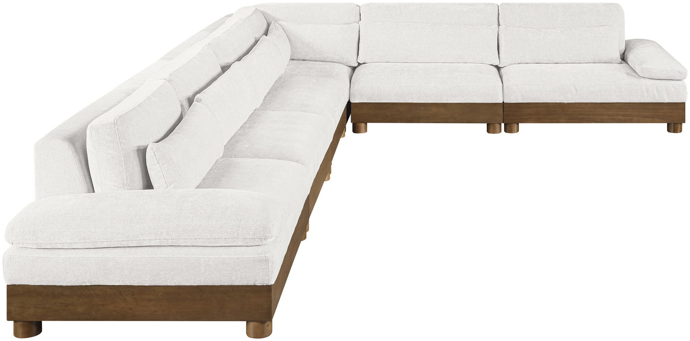 Turin - Chenille Fabric Upholstered Modular Sectional - Cream - Stylish Home Furniture