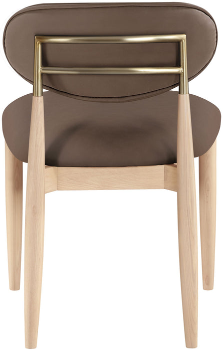 Riccio - Faux Leather Dining Side Chair (Set of 2) - Natural Frame
