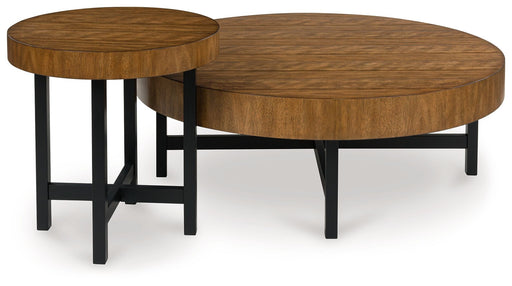 Steenlage - Occasional Table Set (Set of 2) - Brown / Black - Stylish Home Furniture