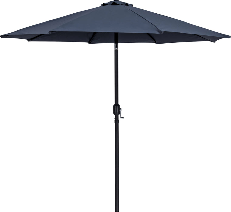Fiji - Aluminum Patio Umbrella With Round Teak And Black Base
