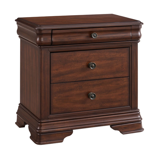 Phillipe - 3-Drawer Nightstand With USB - Cherry - Stylish Home Furniture