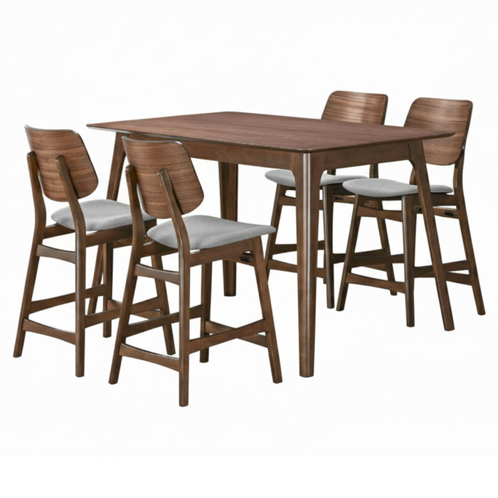 Oscar - Counter Table Set - Walnut - Stylish Home Furniture