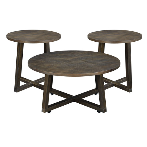 Industrial - 3 Piece Occasional Table Set - Brown - Stylish Home Furniture