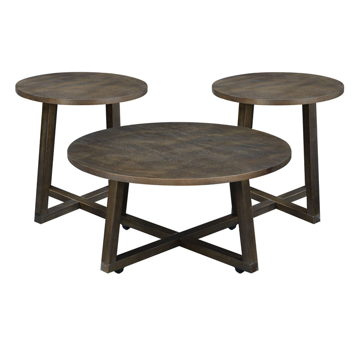 Industrial - 3 Piece Occasional Table Set - Brown - Stylish Home Furniture
