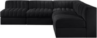 Rummi - Armless Velvet Performance Fabric Upholstered 5 Piece Modular Sectional - Stylish Home Furniture