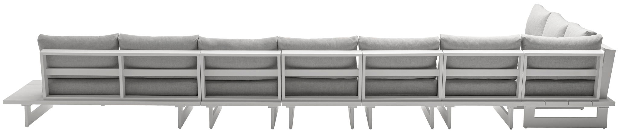 Maldives - 7 Piece Water Resistant Outdoor Patio Modular Sectional With White Base