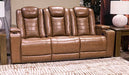 Gruaro - Power Reclining Sofa With Adjustable Headrest - Amber - Stylish Home Furniture