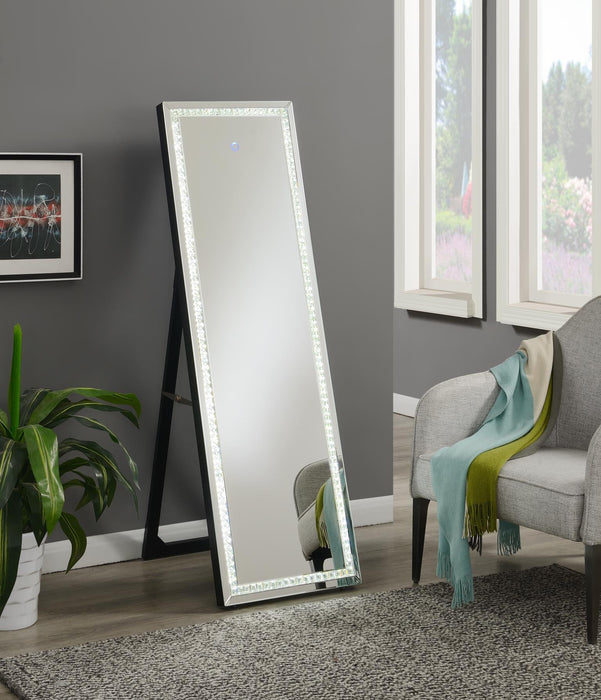 G-350-FM - Glamour LED Floor Mirror - Pearl Silver
