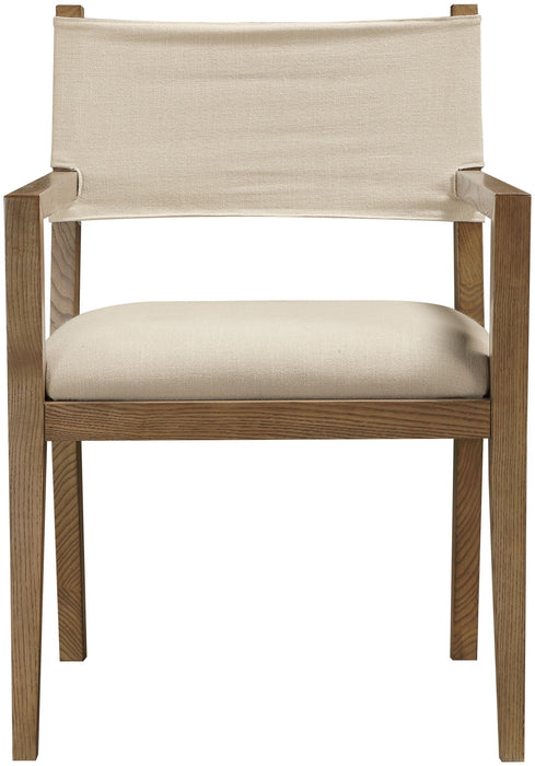 Avon - Linen Textured Performance Fabric Upholstered Dining Arm Chair