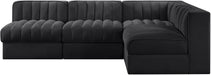Rummi - Armless Velvet Performance Fabric Upholstered 4 Piece Modular Sectional - Stylish Home Furniture