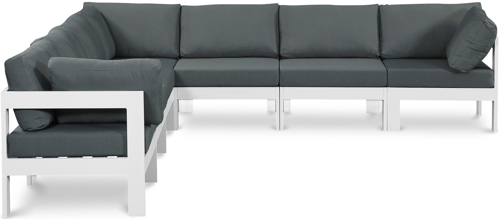 Nizuc - Outdoor Patio 7 Piece Modular Sectional With White Frame