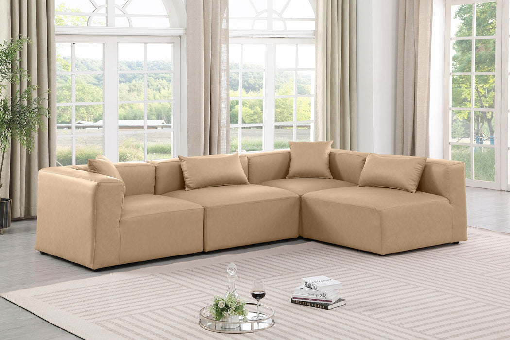 Cube - 4 Piece Modular Corner Sectional - Tan