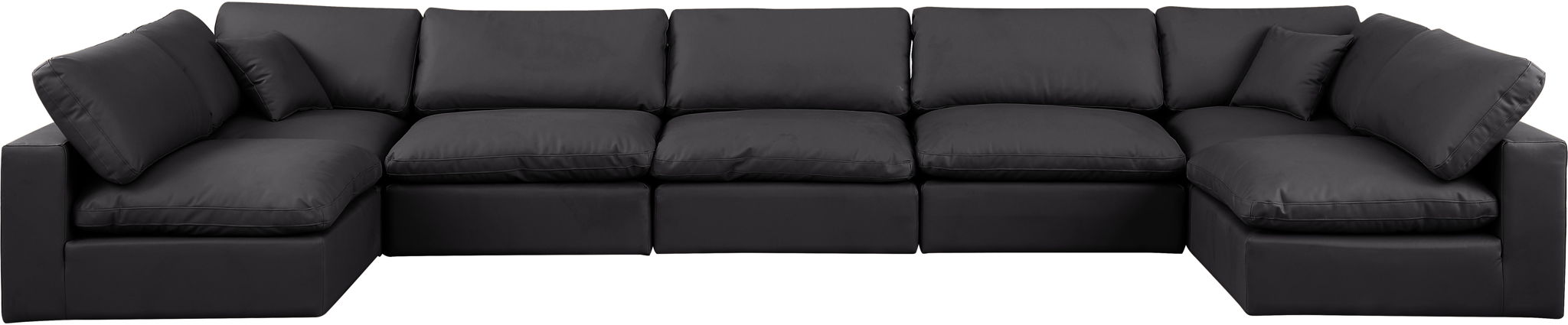 Comfy - 7 Piece Faux Leather Modular Armless Sectional