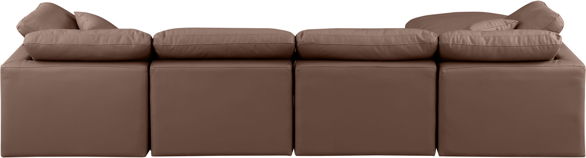 Indulge - Faux Leather 5 Piece Modular Sectional With Chaise