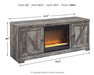 Wynnlow - Entertainment Center - TV Stand With Glass/Stone Fireplace Insert - Gray - Stylish Home Furniture