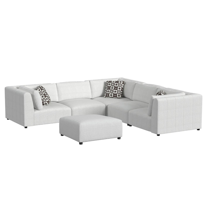 Zandara - 5 Piece Modular Set Sectional With Ottoman - Beige - Stylish Home Furniture